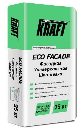 Фасадная шпатлевка “KRAFT” ECOFASADE (25кг)