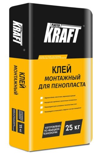 Клей монтажный для пенопласта “KRAFT” (25кг)