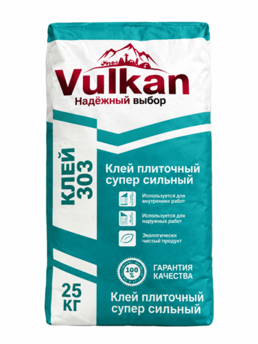 Клей 303  плиточный универсальный «Vulkan» (25кг)
